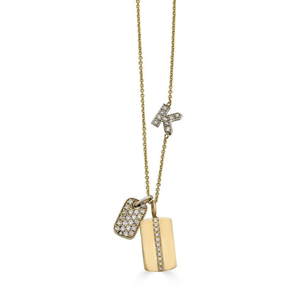14k Yellow Gold Asymmetrical Diamond Necklace – The Finery House